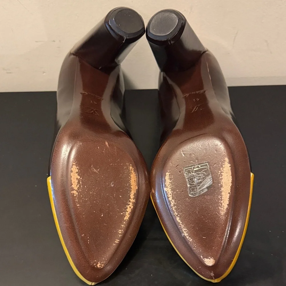 Louis Vuitton Two-Tone Brown and Yellow Heels